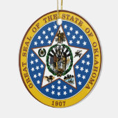 Oklahoma Great Seal Keramisch Ornament (Links)