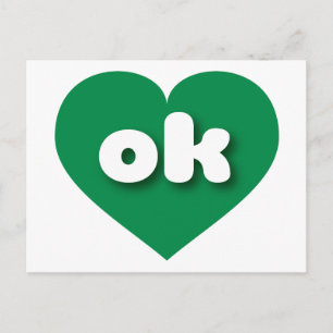 Oklahoma green hart - ik hou van ok briefkaart