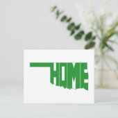 Oklahoma Green Home State Map Shaped Word Art Briefkaart (Staand voorkant)
