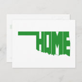 Oklahoma Green Home State Map Shaped Word Art Briefkaart (Voorkant / Achterkant)
