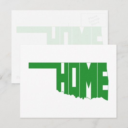 Oklahoma Green Home State Map Shaped Word Art Briefkaart (Voorkant / Achterkant)