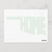 Oklahoma Green Home State Map Shaped Word Art Briefkaart (Achterkant)