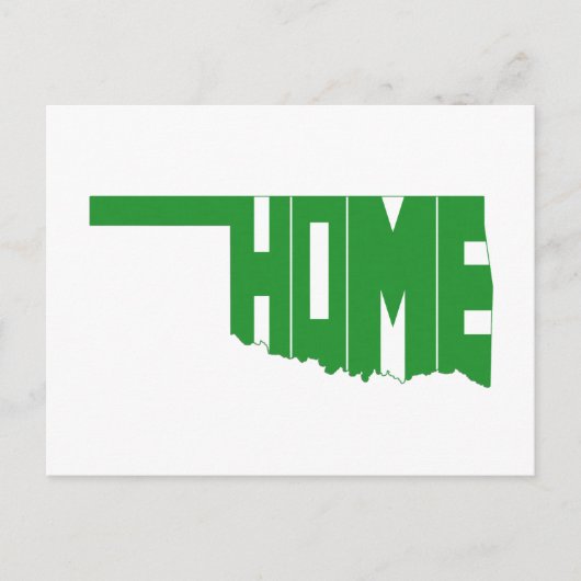 Oklahoma Green Home State Map Shaped Word Art Briefkaart (Voorkant)
