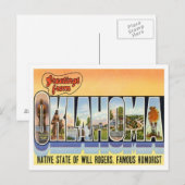 Oklahoma-groetings uit de Verenigde Staten Briefkaart (Voorkant / Achterkant)