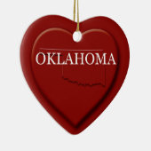 Oklahoma Heart Kaart kerstversiering Keramisch Ornament (Rechts)