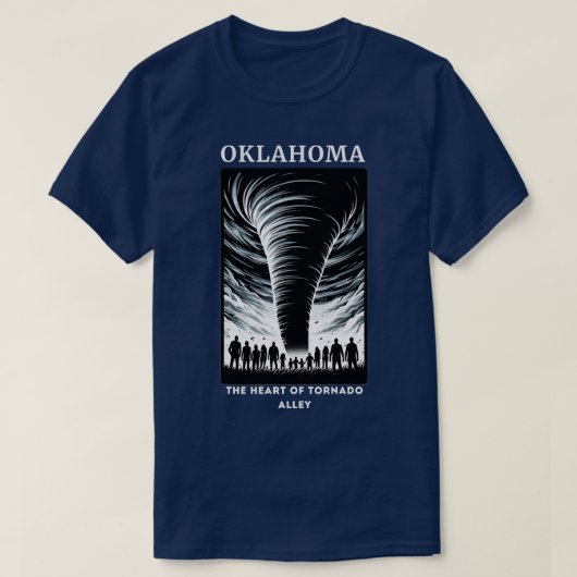 OKLAHOMA, HET HART VAN TORNADO ALLEY T-SHIRT (Design voorkant)