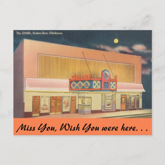 Oklahoma, het hoofdtheater, de Broken Bow Briefkaart (Voorkant)