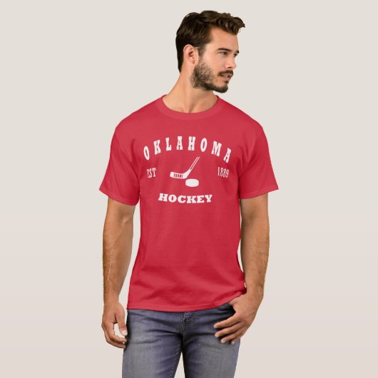 Oklahoma Hockey Retro Logo T-shirt (Voorkant volledig)