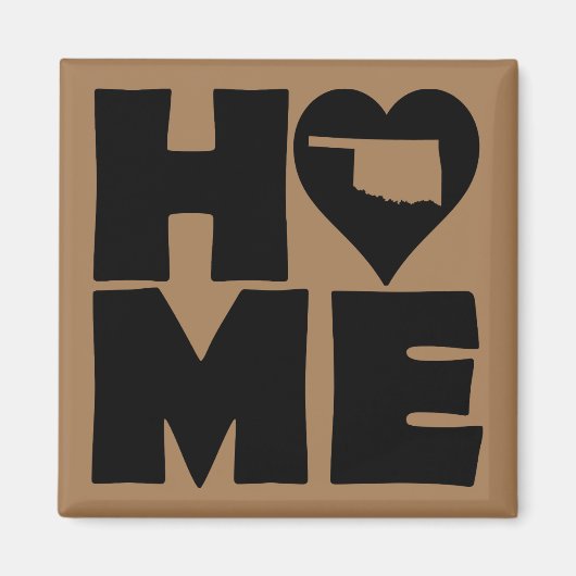 Oklahoma Home Heart State Fridge Magnet (Voorkant)