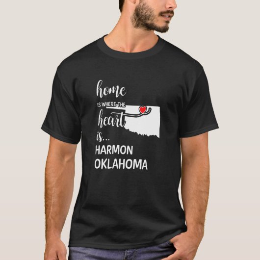 Oklahoma Home is waar het hart ligt in Harmon Coun T-shirt (Voorkant)