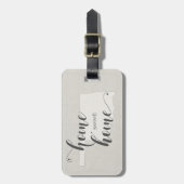 Oklahoma - Home Sweet Home burlap-look Bagagelabel (Voorkant verticaal)