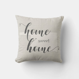 Oklahoma - Home Sweet Home burlap-look Kussen