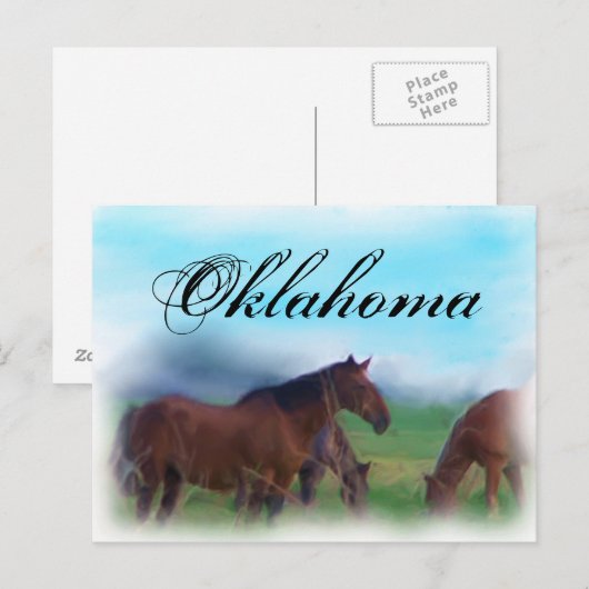 Oklahoma horses briefkaart (Voorkant / Achterkant)