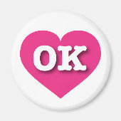 Oklahoma Hot Pink Heart - Ik hou van OK Magneet (Voorkant)