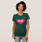 Oklahoma Hot Pink Heart - Ik hou van OK T-shirt (Voorkant volledig)