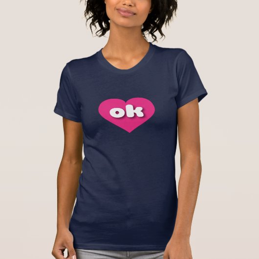 Oklahoma hot roze hart - ik hou van ok t-shirt (Voorkant)