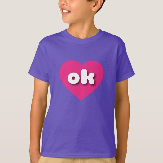 Oklahoma hot roze hart - ik hou van ok t-shirt (Voorkant)