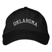 Oklahoma Ingeborduurd instelbaar Pet zwart (Voorkant)