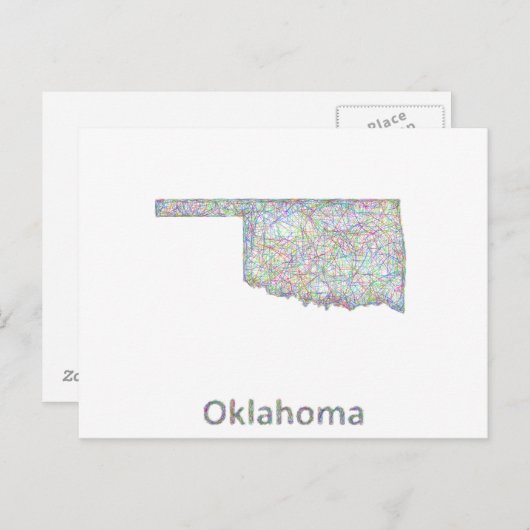 Oklahoma-kaart Briefkaart (Voorkant / Achterkant)