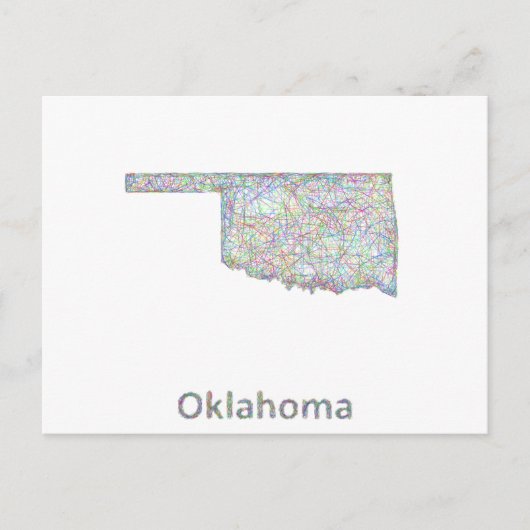 Oklahoma-kaart Briefkaart (Voorkant)