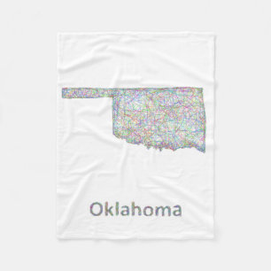 Oklahoma-kaart Fleece Deken