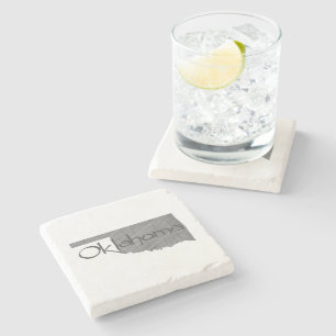 Oklahoma-kaart,  grijs krijkbord stenen onderzetter