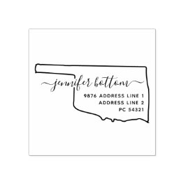 Oklahoma Kaart Handtekening Rubberstempel