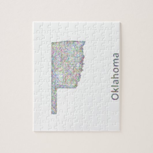 Oklahoma-kaart Legpuzzel (Verticaal)