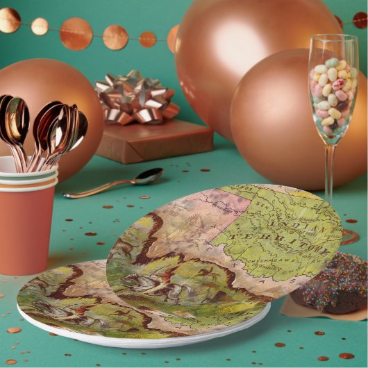 Oklahoma  kaart met foto's uit India Papieren Bordje (Multi)