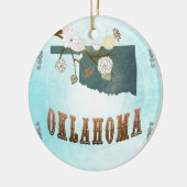 Oklahoma-kaart met mooie vogels keramisch ornament (Links)