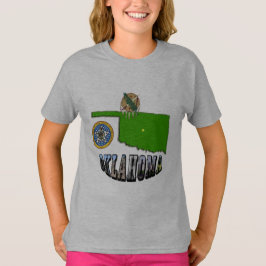 Oklahoma kaart overzicht, zegel en Afbeelding teks