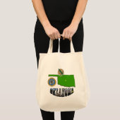 Oklahoma kaart overzicht, zegel en Afbeelding teks Tote Bag (Voorkant (product))