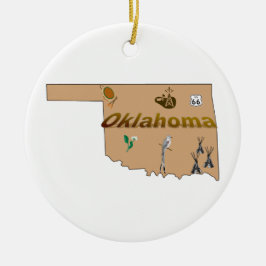 Oklahoma kerstboomversiering keramisch ornament