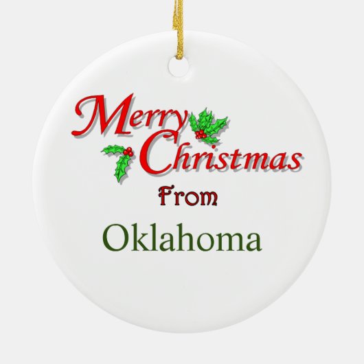 Oklahoma kerstboomversiering keramisch ornament (Achterkant)