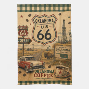 Oklahoma Klassieke Auto Coffee Plains Americana Theedoek