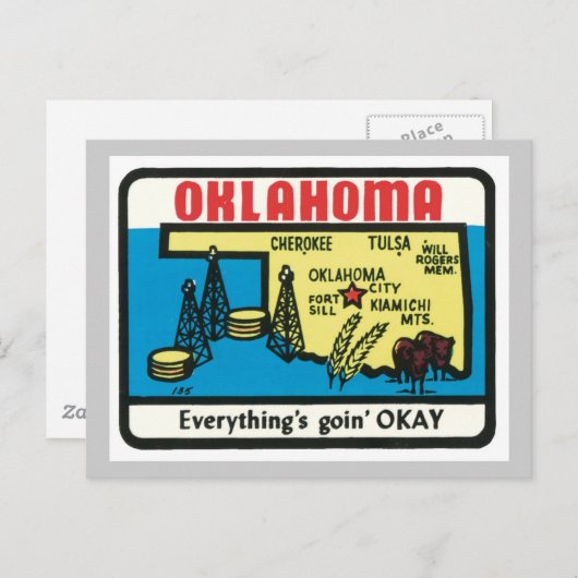 Oklahoma  label briefkaart (Voorkant / Achterkant)
