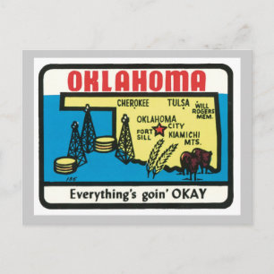 Oklahoma  label briefkaart