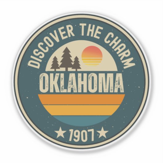 Oklahoma Land Run - OK Geschiedenis Cadeau Sticker (Voorkant)