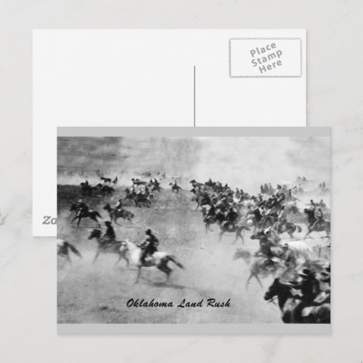 Oklahoma Land Rush Briefkaart (Voorkant / Achterkant)