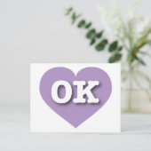 Oklahoma Lavender Heart - Ik hou van OK Briefkaart (Staand voorkant)