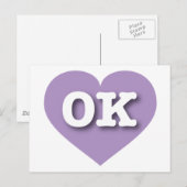 Oklahoma Lavender Heart - Ik hou van OK Briefkaart (Voorkant / Achterkant)