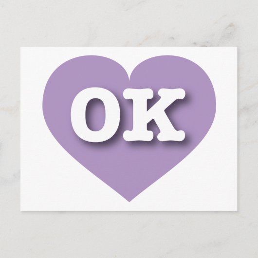 Oklahoma Lavender Heart - Ik hou van OK Briefkaart (Voorkant)