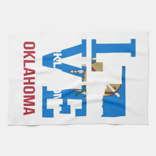 Oklahoma Love USA State Theedoek (Horizontaal)