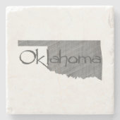 Oklahoma Map:  grijs krijt Stenen Onderzetter (Voorkant)