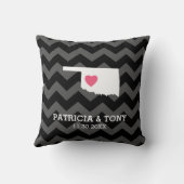 Oklahoma Map Home State Love met optioneel hart Kussen (Achterkant)