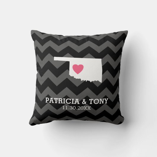 Oklahoma Map Home State Love met optioneel hart Kussen (Achterkant)