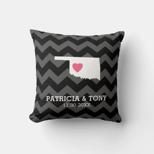 Oklahoma Map Home State Love met optioneel hart Kussen (Voorkant)