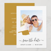 Oklahoma Map Photo Wedding Save the Date Kaart (Voorkant / Achterkant)