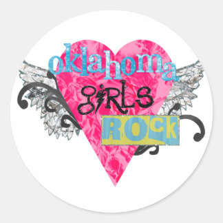 Oklahoma Meisjes Rock Ronde Sticker