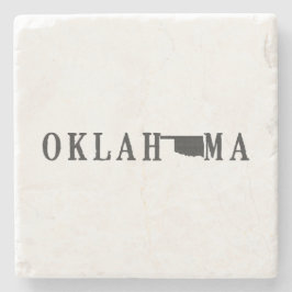 Oklahoma-naam met State Shaped Letter Word Art Stenen Onderzetter